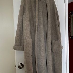 Eileen Fisher Womens Wool Coat Coat Oatmeal Tan